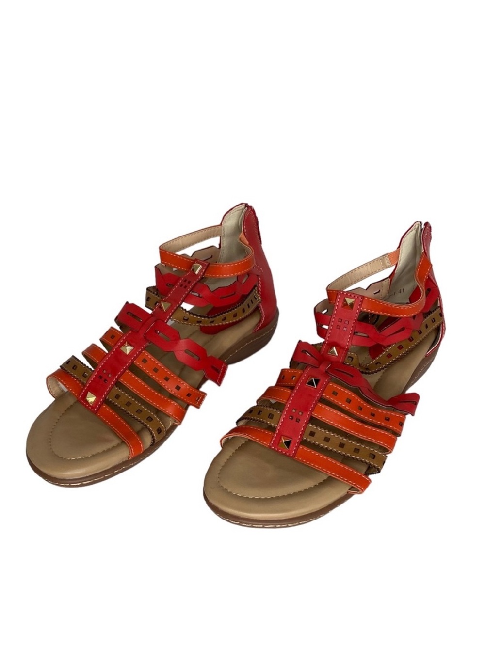 Lostisy Strappy Red Sandals NWOT